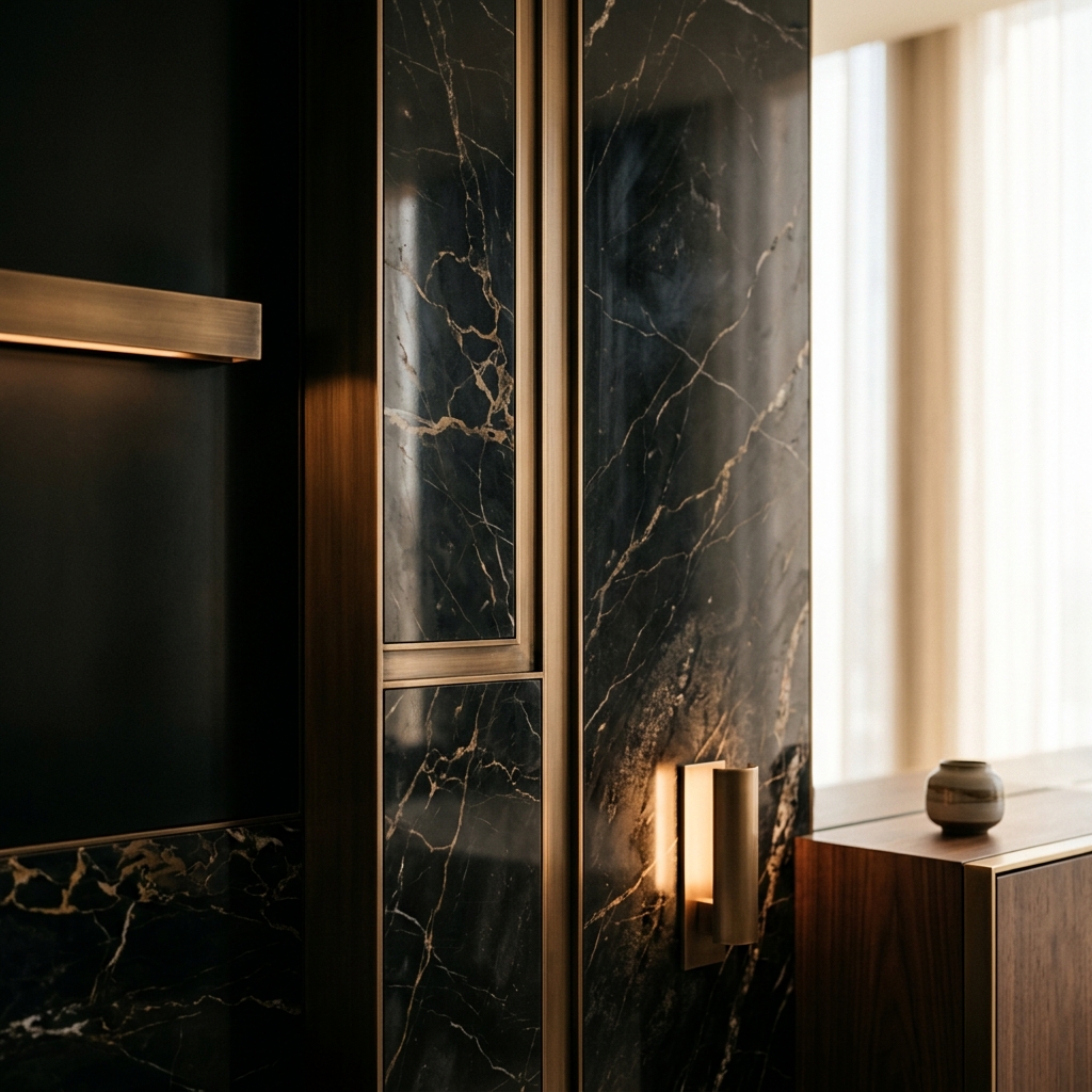 Détail marbre et bronze